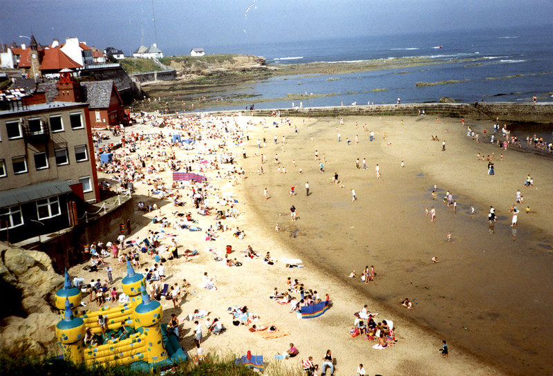 Photo of busy day at Cullercoats Bay