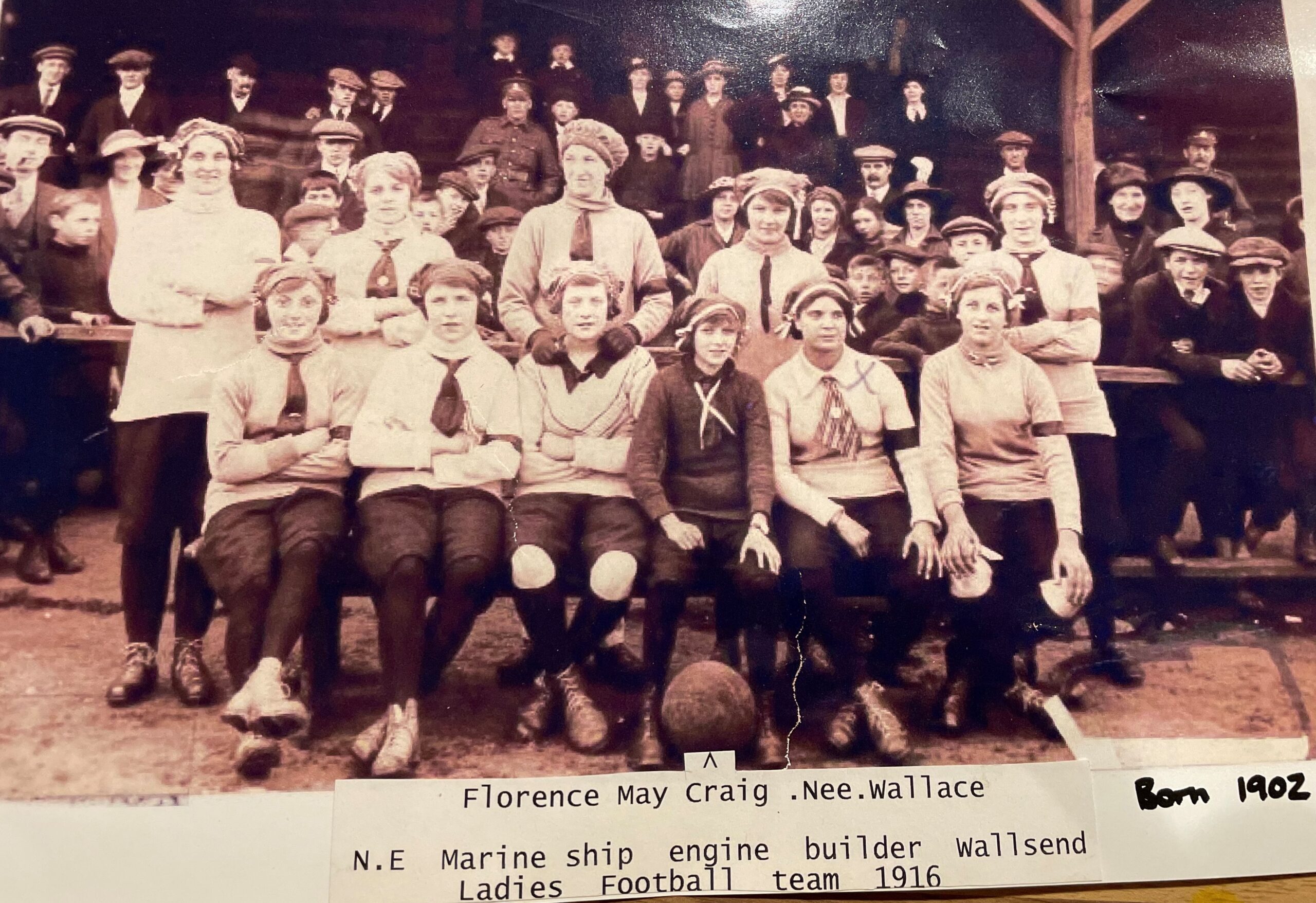 Photo of N. E. Marine Ladies' Football Team in 1916
