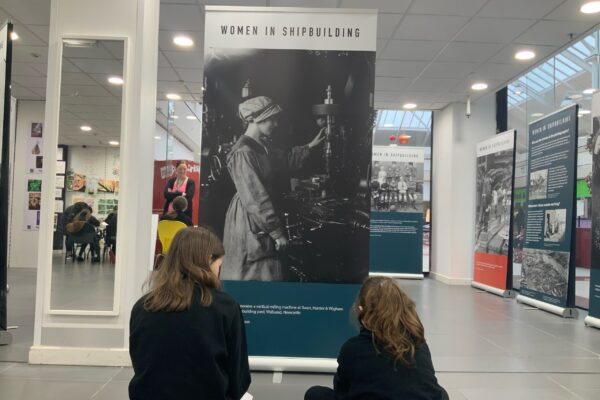 Image of schoolchildren at the exhibition of photos in Wallsend Forum