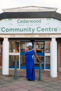 Photo of Josephine Mudzingwa outside Cedarwood Community Centre