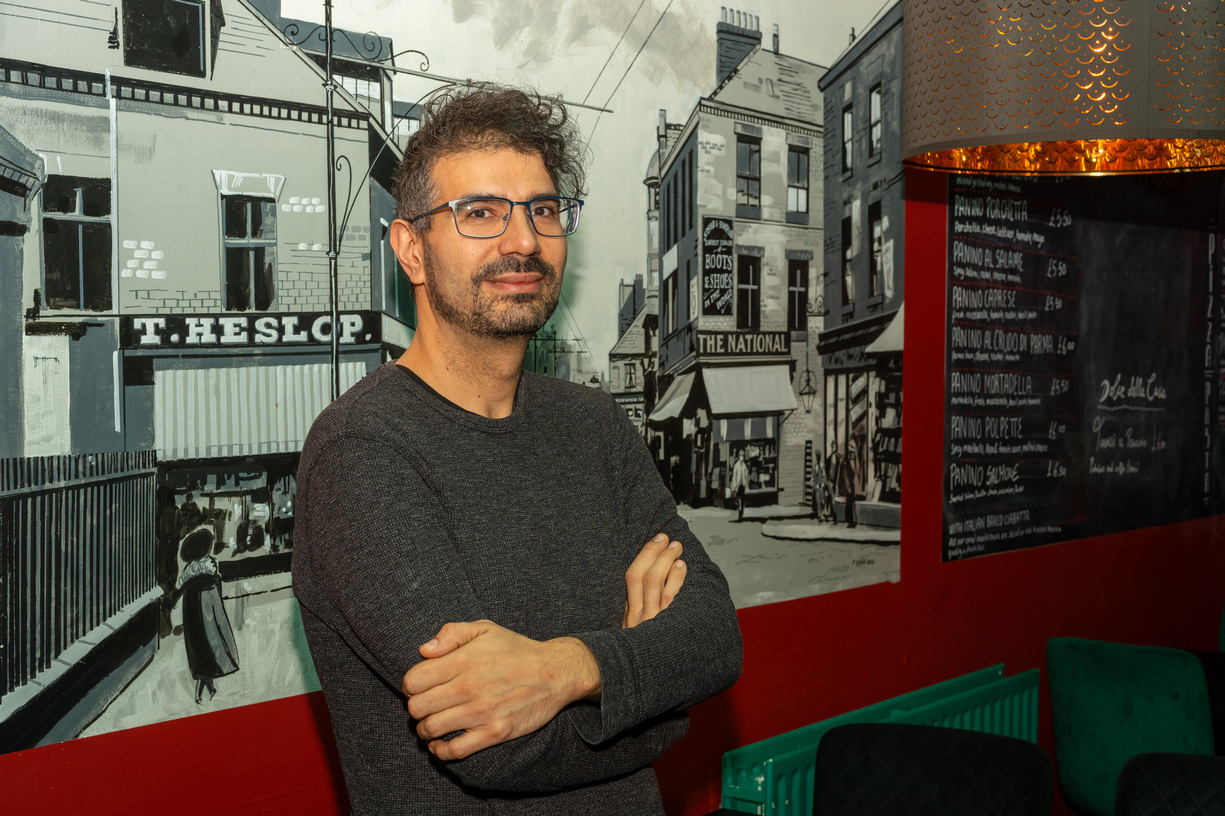 Photo of Francesco in his restaurant Just Italy