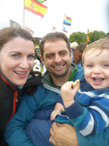 Marc Tomlinson with his family at a festival